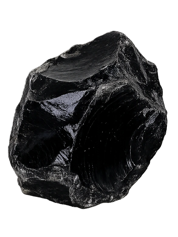 Jet Black obsidian – polished surface of absolute depth and density