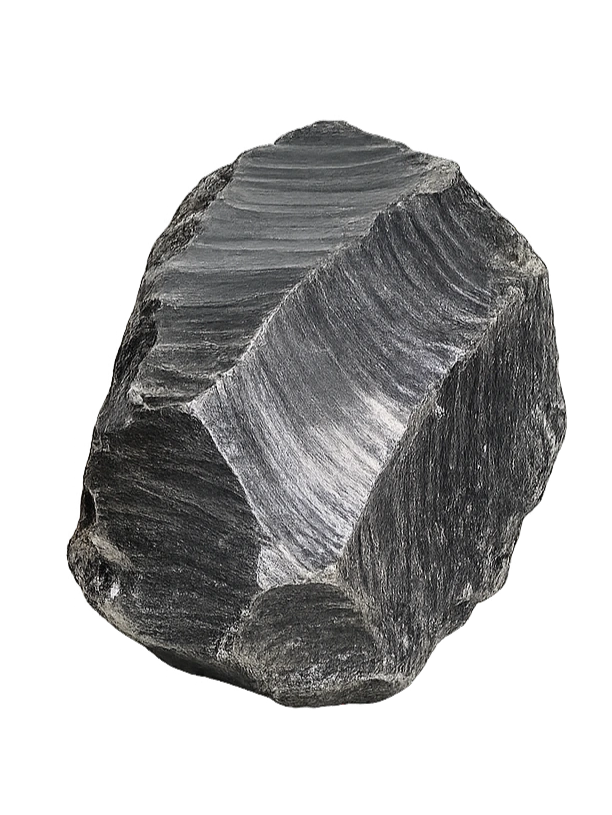 Silver Sheen obsidian – muted silver and grey surface with near-metallic quality