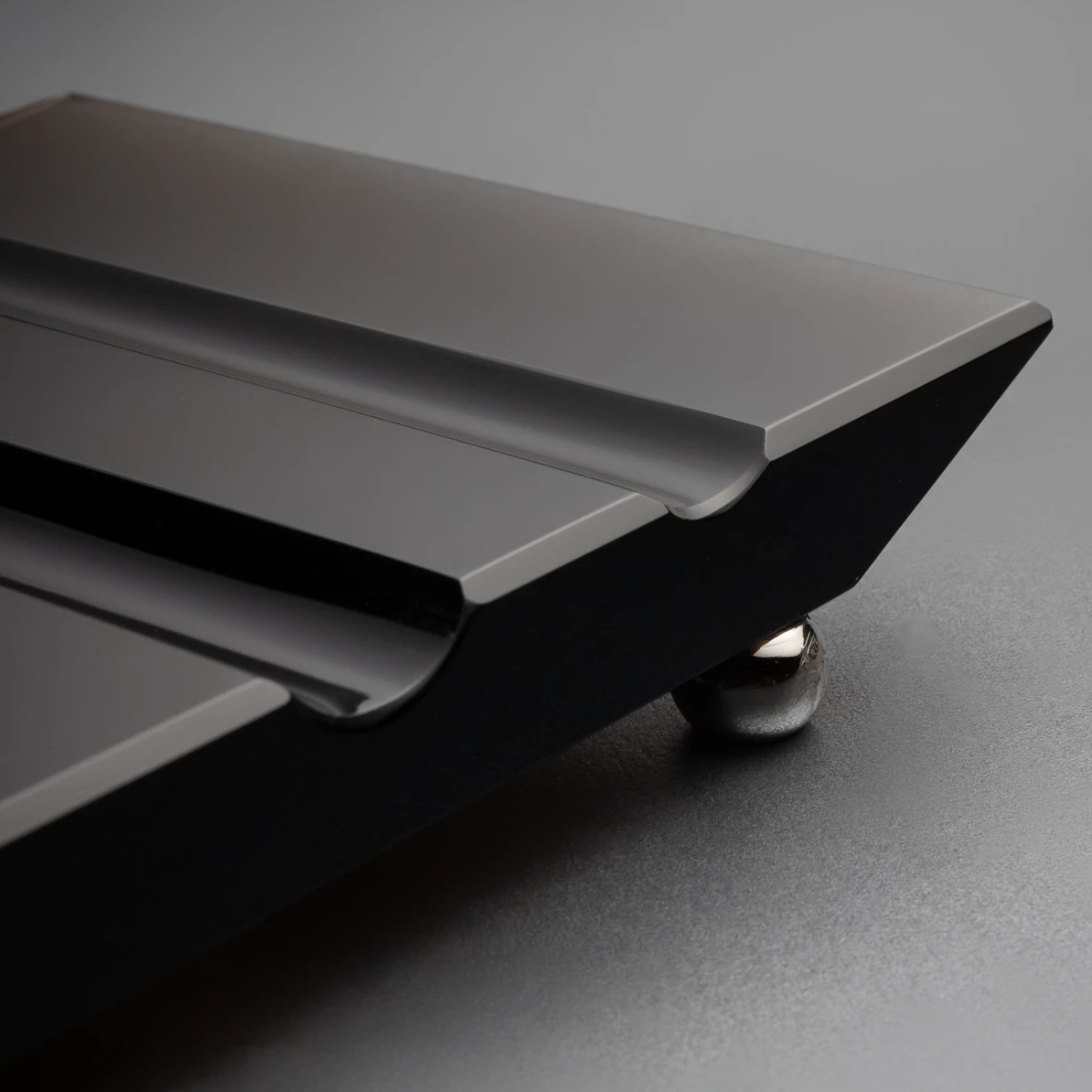 Board No. I — top view, machined rest channels in volcanic stone